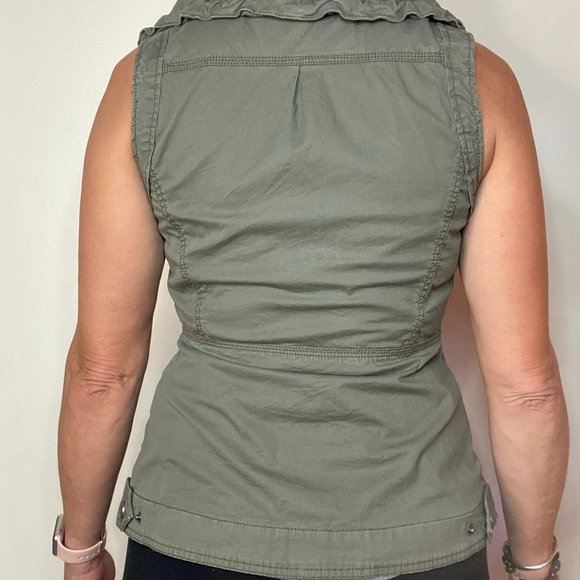Vest, short sleeve, army green - Picture 3 of 4